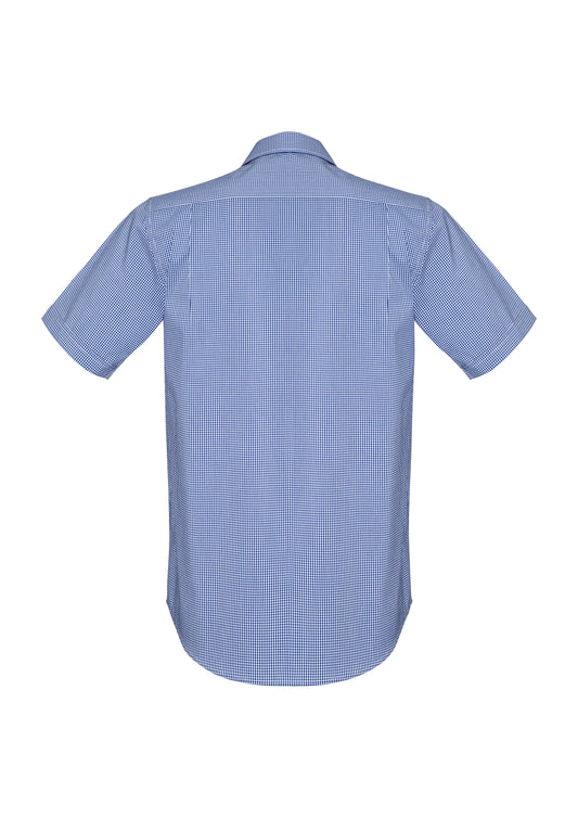 Biz Corporates 42522 Newport Mens Short Sleeve Shirt in French Navy - back view