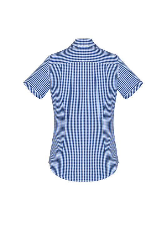 Biz Corporates 43412 Springfield Womens Short Sleeve Shirt in French Navy - back view