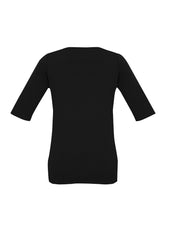 Biz Corporates 44113 Camille Womens Short Sleeve T-Top in Black - back view