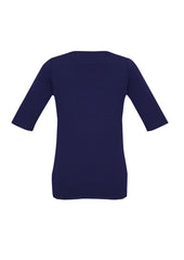 Biz Corporates 44113 Camille Womens Short Sleeve T-Top in Navy - back view