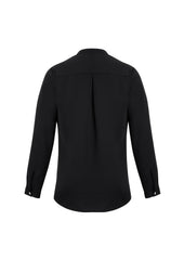 Biz Corporates 44210 Juliette Womens Long Sleeve Blouse in Black - back view