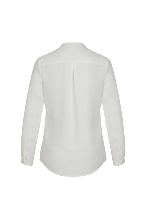 Biz Corporates 44210 Juliette Womens Long Sleeve Blouse in Ivory - back view