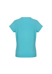 Biz Corporates 44412 Blaise Womens Short Sleeve Top in Aqua - back view
