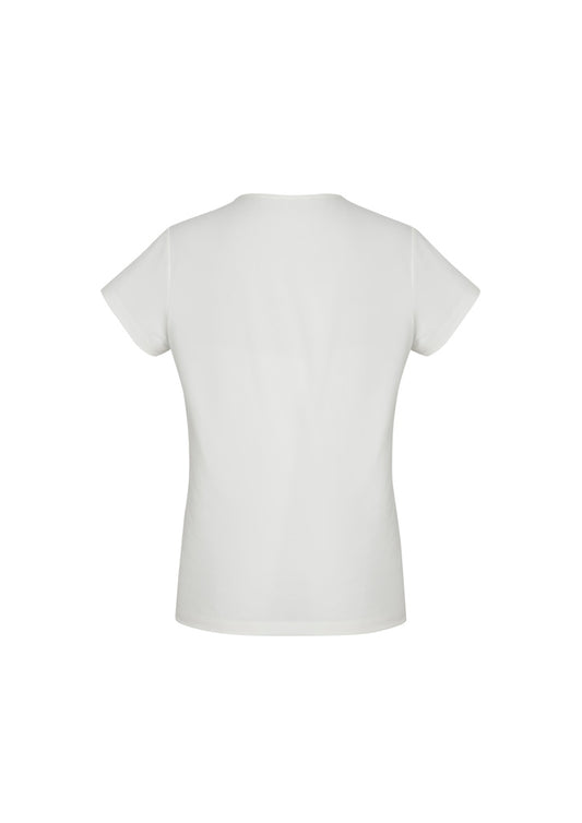 Biz Corporates 44412 Blaise Womens Short Sleeve Top in Ivory - back view