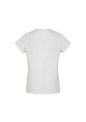 Biz Corporates 44412 Blaise Womens Short Sleeve Top in Ivory - back view