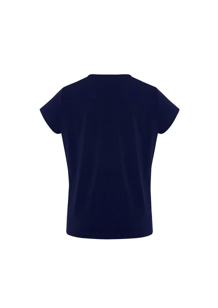 Biz Corporates 44412 Blaise Womens Short Sleeve Top in Navy - back view