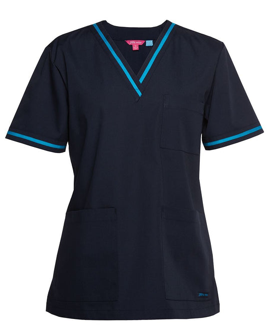 JB's CONTRAST LADIES SCRUBS TOP    - 4SCT1