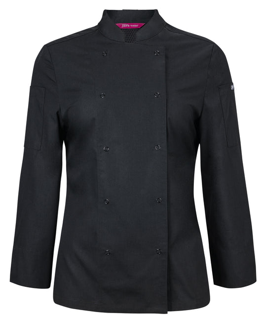 JB's LADIES L/S SNAP BUTTON CHEFS JACKET    - 5CJL1