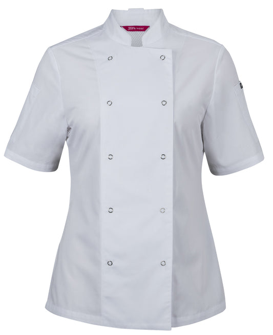 JB's LADIES S/S SNAP BUTTON CHEFS JACKET    - 5CJS1