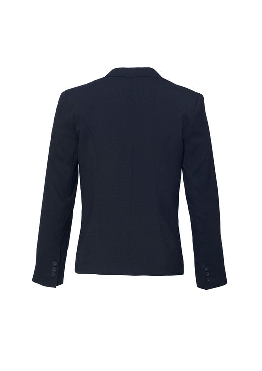 Biz Corporates 60113 Cool Stretch Womens Short Jacket with Reverse Lapel in Navy - back view