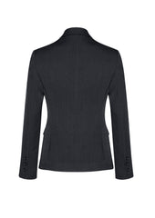 Biz Corporates 60119 Cool Stretch Womens 2 Button Mid Length Jacket in Charcoal - back view