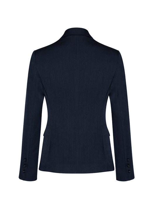 Biz Corporates 60119 Cool Stretch Womens 2 Button Mid Length Jacket in Navy - back view