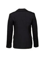 Biz Corporates 64012 Comfort Wool Stretch Womens Longline Jacket in Black - back view