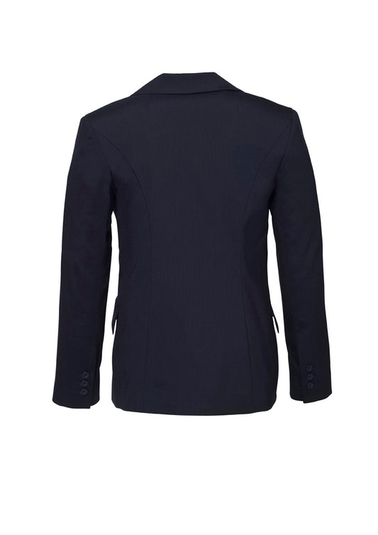 Biz Corporates 64012 Comfort Wool Stretch Womens Longline Jacket in Navy - back view