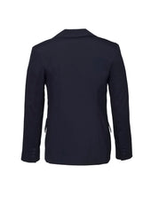 Biz Corporates 64012 Comfort Wool Stretch Womens Longline Jacket in Navy - back view