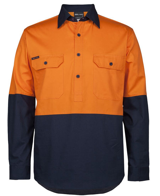 JB's HV CLOSE FRONT L/S 150G WORK SHIRT   - 6HVCS