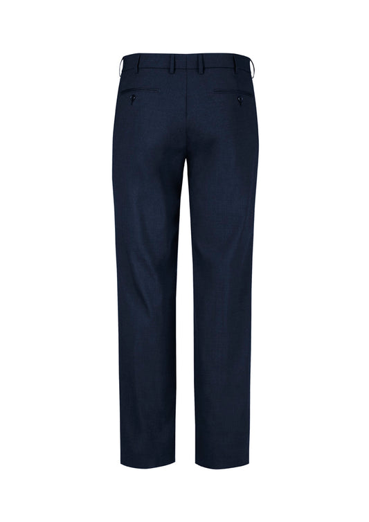Biz Corporates 74014 Comfort Wool Stretch Mens Adjustable Waist Pant in Navy - back view