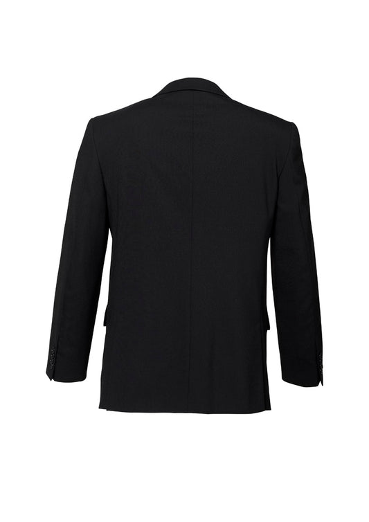 Biz Corporates 84011 Comfort Wool Stretch Mens 2 Button Classic Jacket in Black - back view