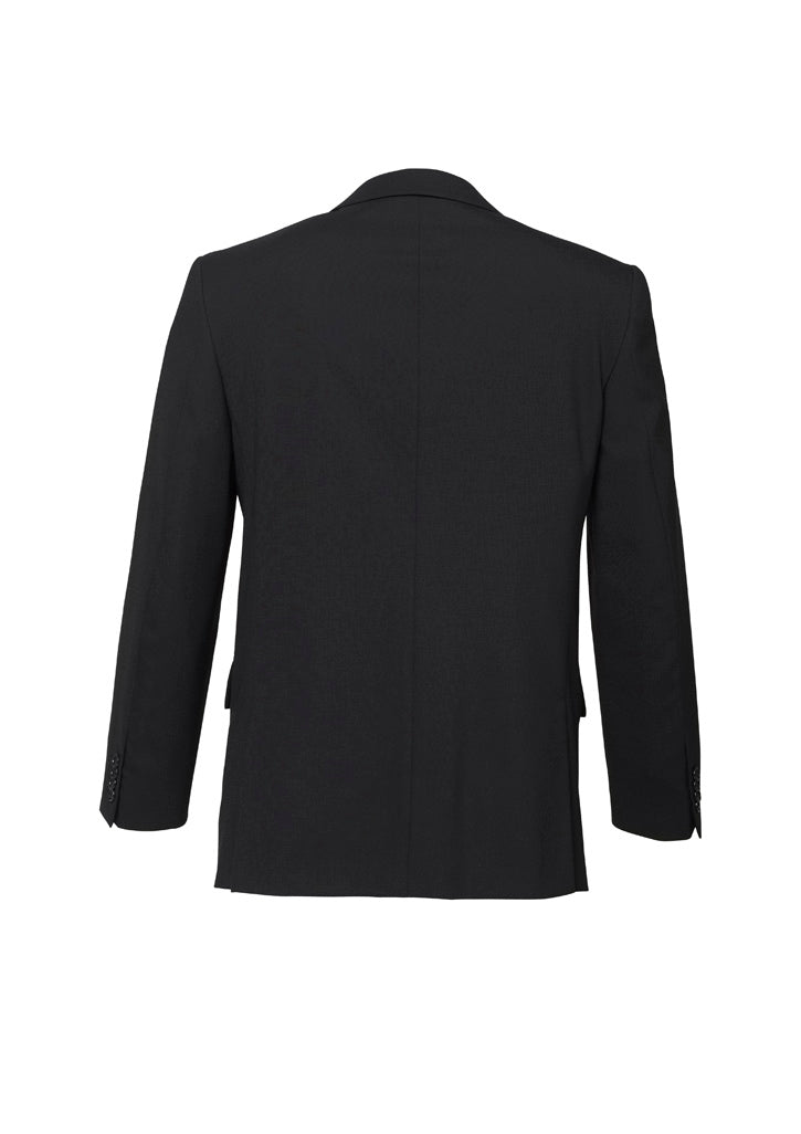 Biz Corporates 84011 Comfort Wool Stretch Mens 2 Button Classic Jacket in Charcoal - back view