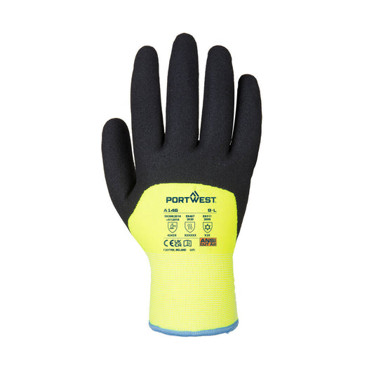 Portwest A146 Arctic Winter Glove in Yellow - back view