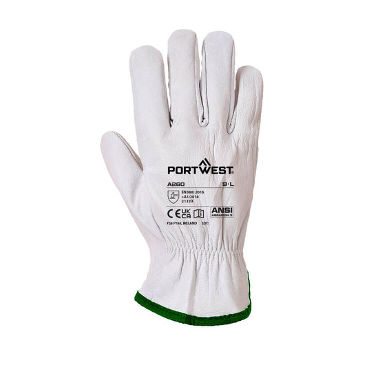 Portwest A260 Oves Driver Glove in Grey - back view