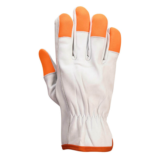 Portwest A261 Orange Tip Driver Gloves (PK12) in White - back view