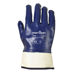 Portwest A302 Fully Dipped Nitrile Safety Cuff in Navy - back view