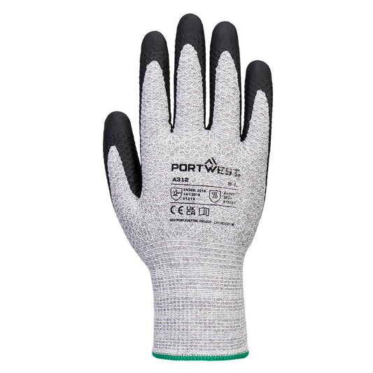 Portwest A312 Grip 13 Nitrile Diamond Knit Glove (Pk12) in Grey/Black - back view