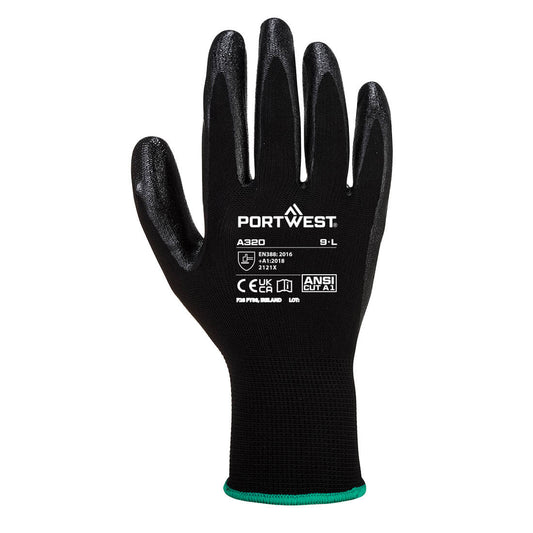 Portwest A320 Dexti-Grip Glove in Black - back view