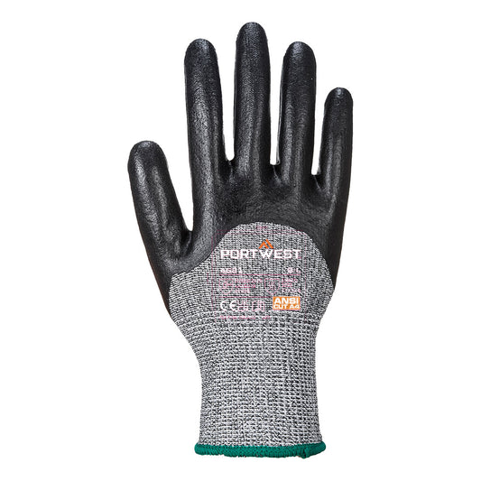 Portwest A621 Cut 3/4 Nitrile Foam Glove in Black - back view