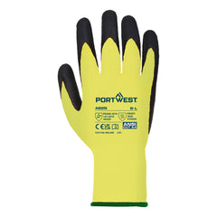 Portwest A625 Cut D13 PU Hi - Vis Glove in Yellow/Black - back view