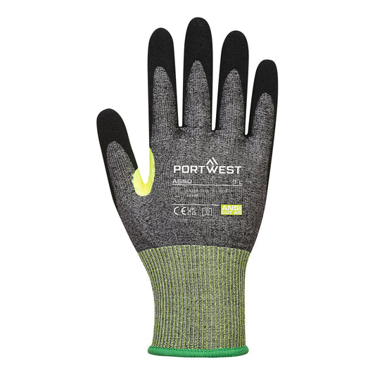 Portwest A650 CS Cut E15 Nitrile Glove in Grey/Black - back view