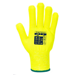 Portwest A688 Cut D13 Hi-Vis Liner Glove in Yellow - back view