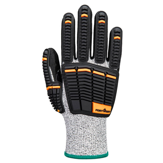 Portwest A718 Impact C13 Nitrile Foam Glove in Grey/Black - back view