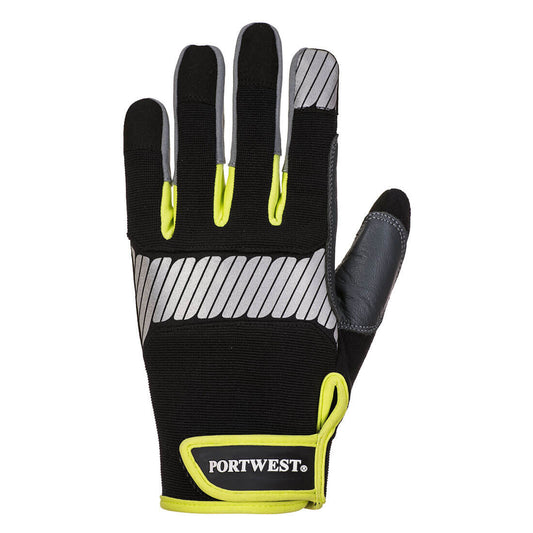 Portwest A770 PW3 General Utility Glove in Black/Yellow - back view
