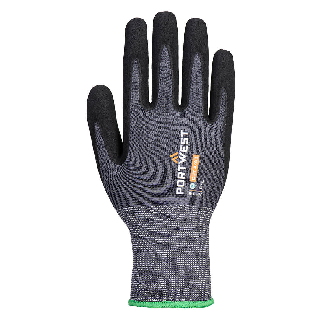 Portwest AP12 SG Grip 15 Nitrile (Pk12) in Grey/Black - back view