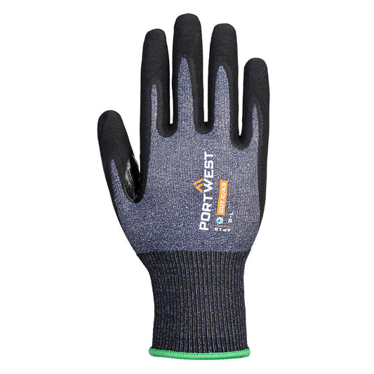 Portwest AP18 SG Cut C15 Nitrile Glove (Pk12) in Blue/Black - back view