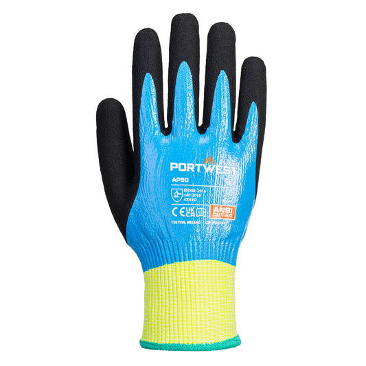 Portwest AP50 Aqua Cut Pro Glove in Blue/Black - back view