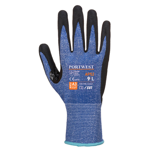 Portwest AP52 Dexti Cut Ultra Glove in Blue/Black - back view
