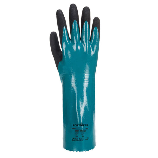 Portwest AP60 Sandy Grip Lite Gauntlet in Blue/Black - back view