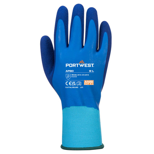 Portwest AP80 Liquid Pro Glove in Blue - back view