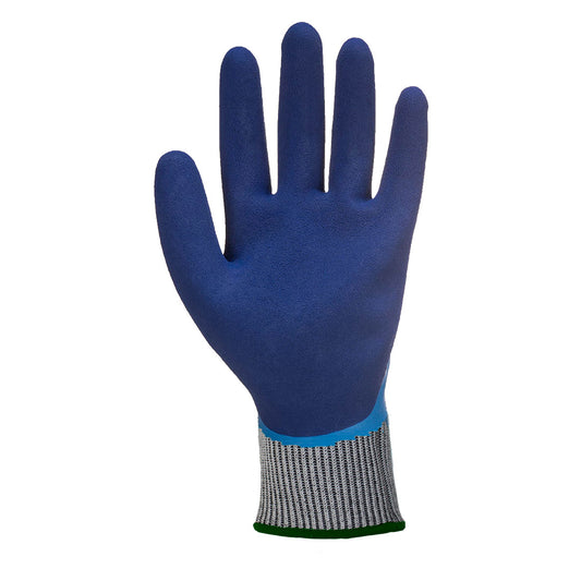 Portwest AP81 Liquid Pro HR Cut Glove in Blue - back view