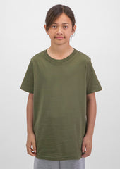 Basis Kids Short Sleeve Tee - X1001K in Army - model