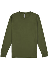 Basis Mens Long Sleeve Tee - X1002M in Army