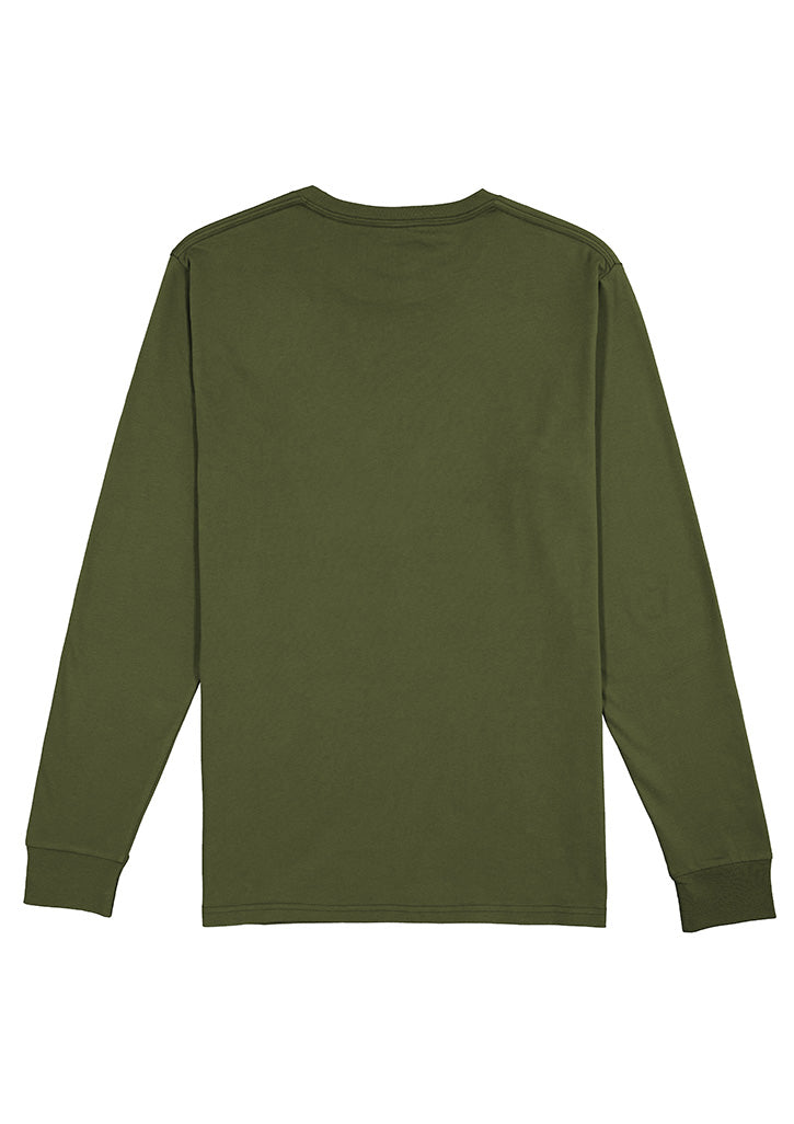 Basis Mens Long Sleeve Tee - X1002M in Army