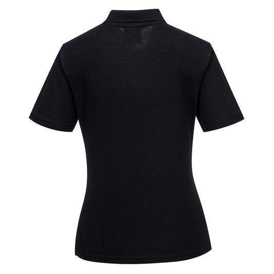 Portwest B209 Naples Women's Polo Shirt S/S in Black - back view