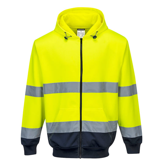 Hi-Vis Contrast Zipped Hoodie - B317 - Portwest-1
