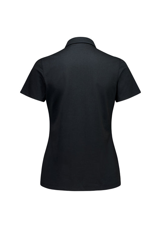 Biz Collection BP2616LS Venture Womens Short Sleeve Polo in Black - back view