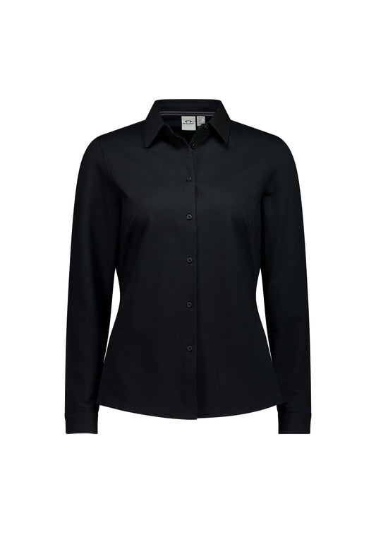 Biz Collection BS2619LL Venture Womens Long Sleeve Shirt in Black
