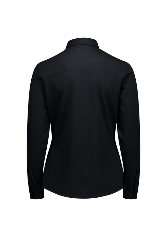 Biz Collection BS2619LL Venture Womens Long Sleeve Shirt in Black - back view